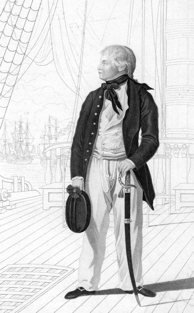 Prins William Henry som midtskipsmann om bord på Prince George, 1831. av R. Page