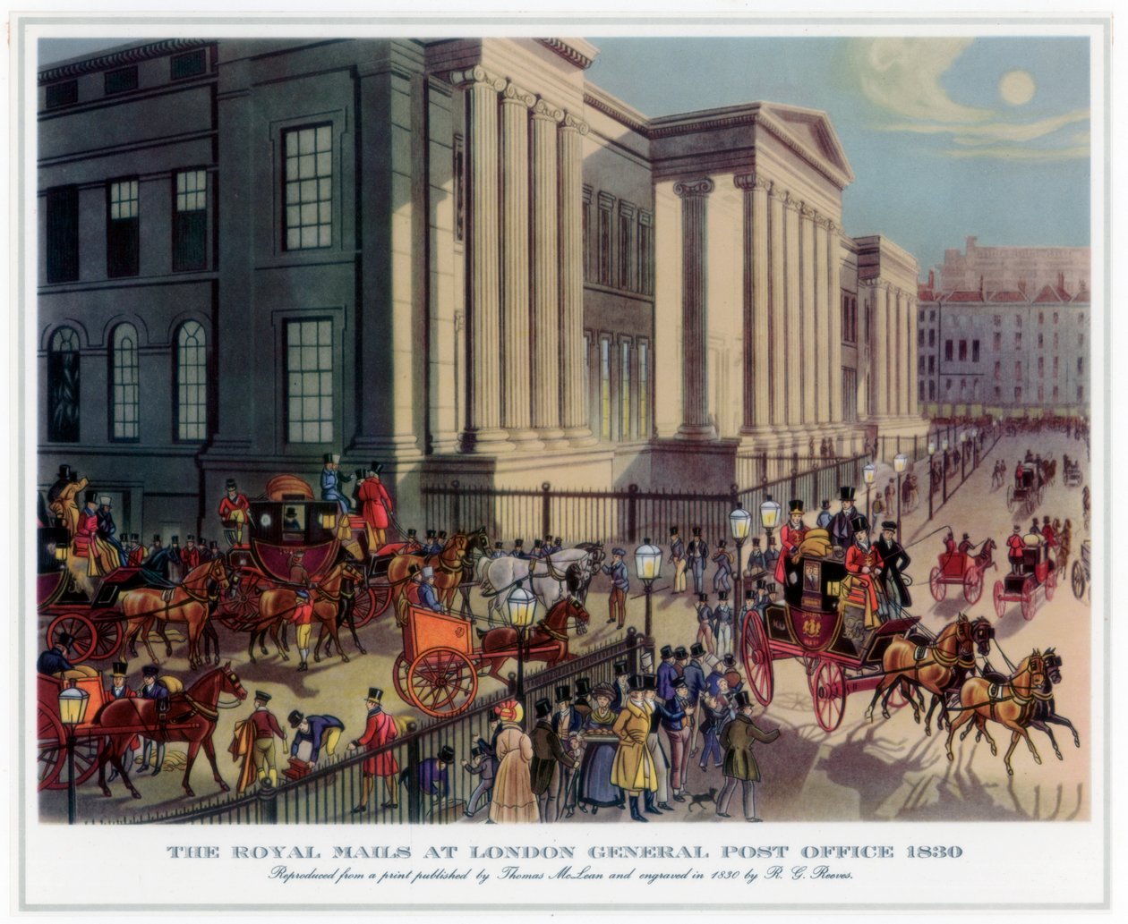 The Royal Mails på London General Post Office, 1830 av R. Reeves