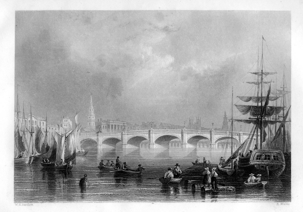 Broen og Broomielaw Quay, Glasgow, Skottland, 1886 av R. Wallis