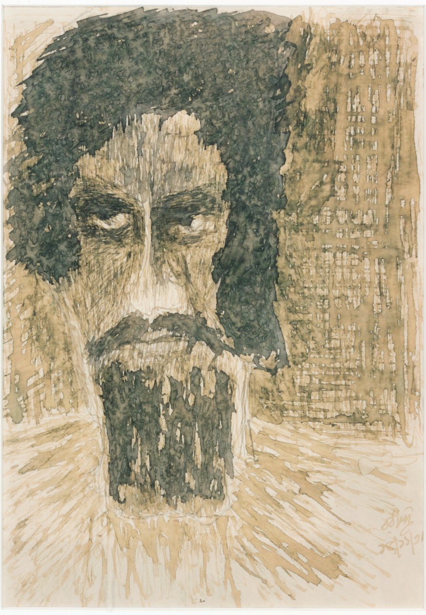 Et hode (blekk på papir) av Rabindranath Tagore