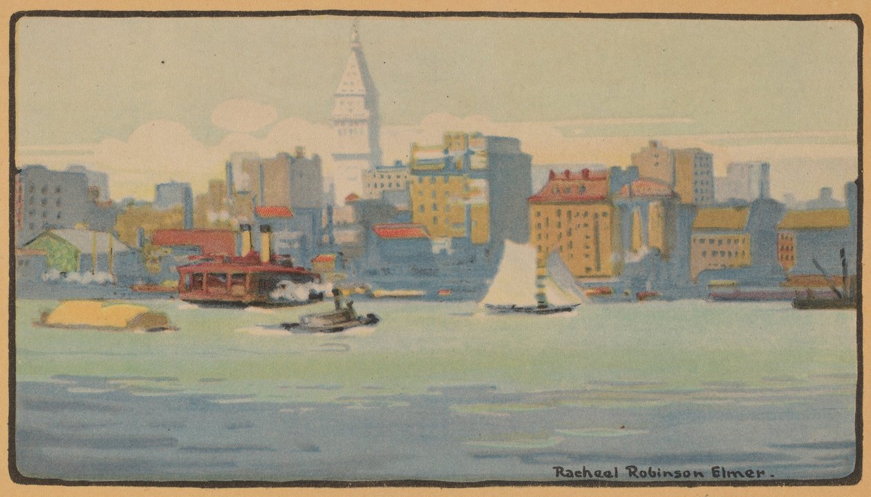 New York fra 34th Street Ferry, 1914. av Rachael Robinson Elmer