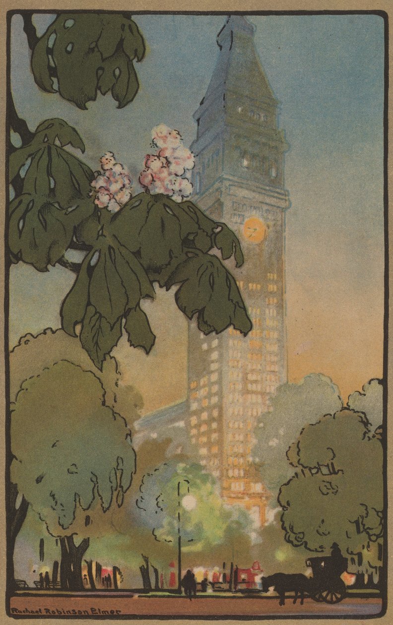 Metropolitan Tower på en sommerkveld, 1914. av Rachael Robinson Elmer