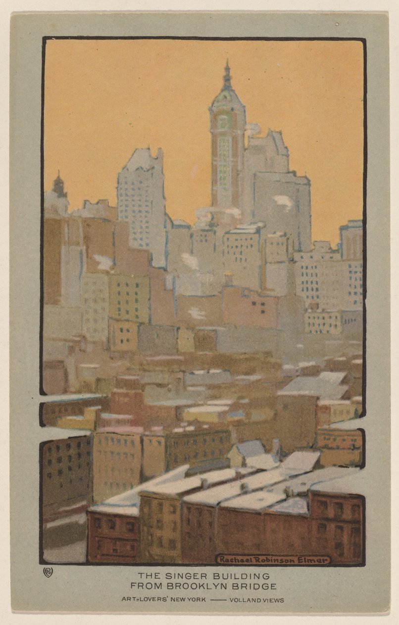 Singer Building fra Brooklyn Bridge av Rachael Robinson Elmer