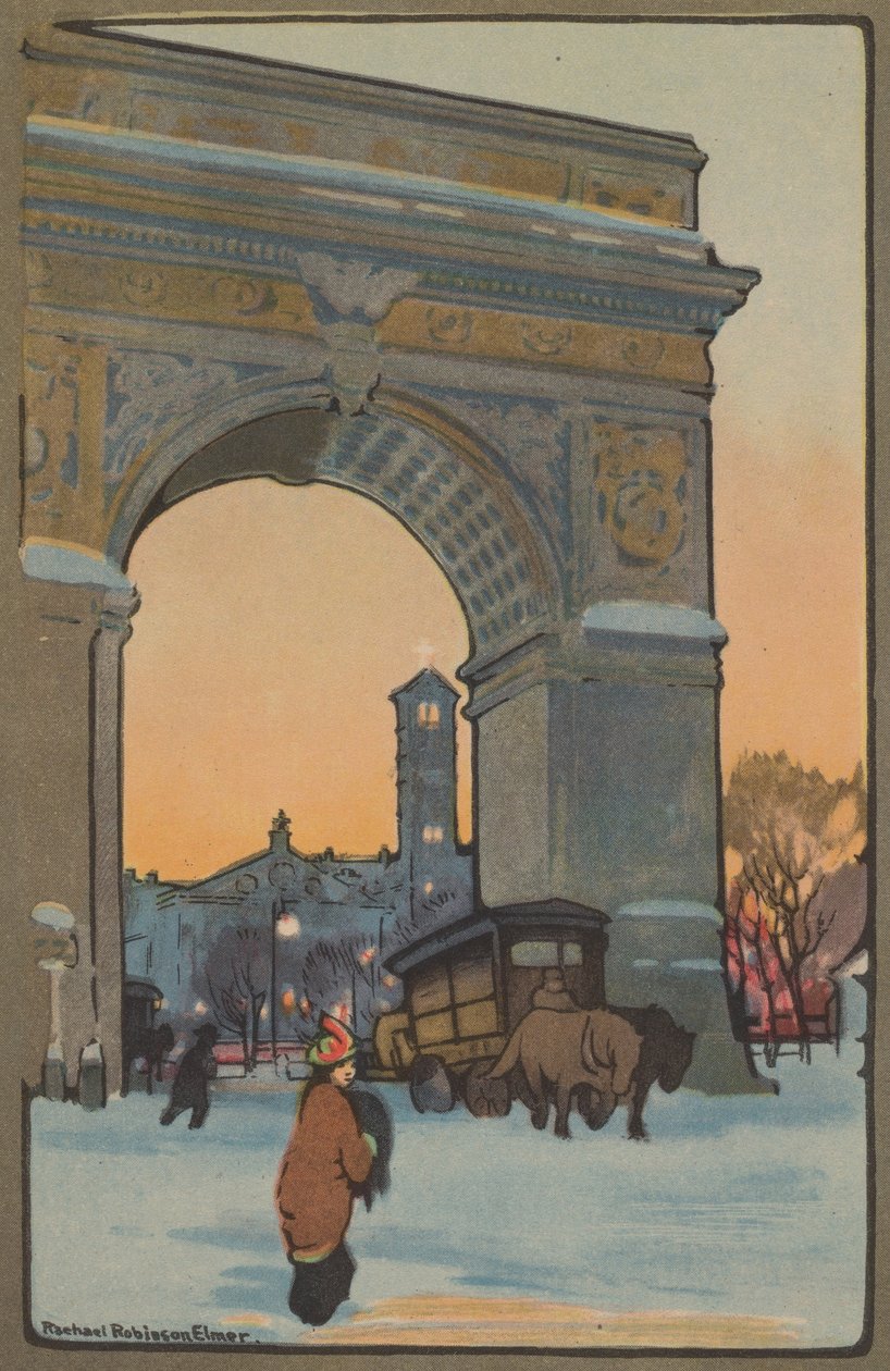 Washington Arch ved Winter Twilight, 1914. av Rachael Robinson Elmer