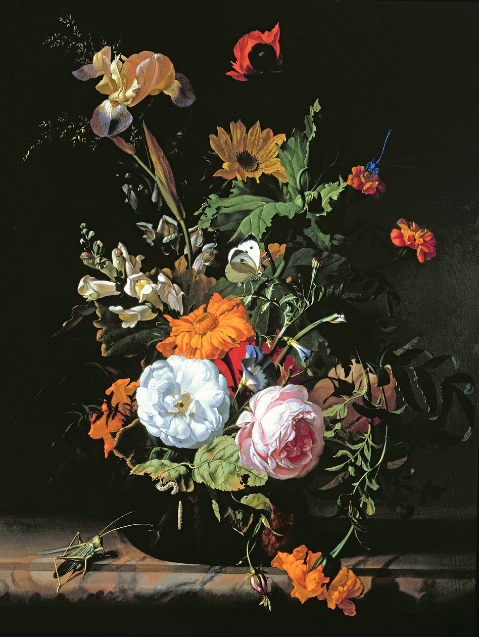 Still Life of Summer Flowers (olje på lerret på panel) av Rachel Ruysch