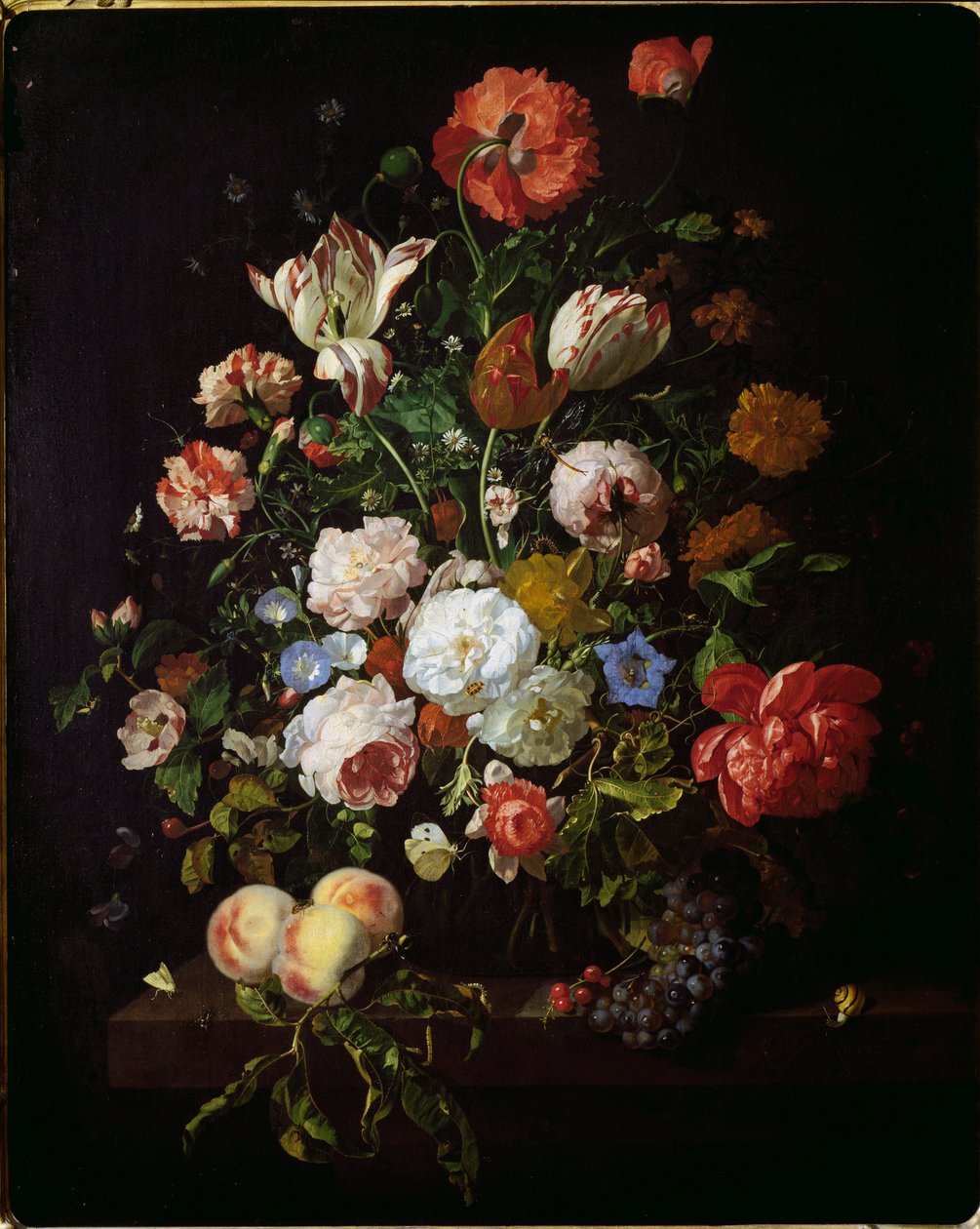 Stilleben (olje på lerret av Rachel Ruysch