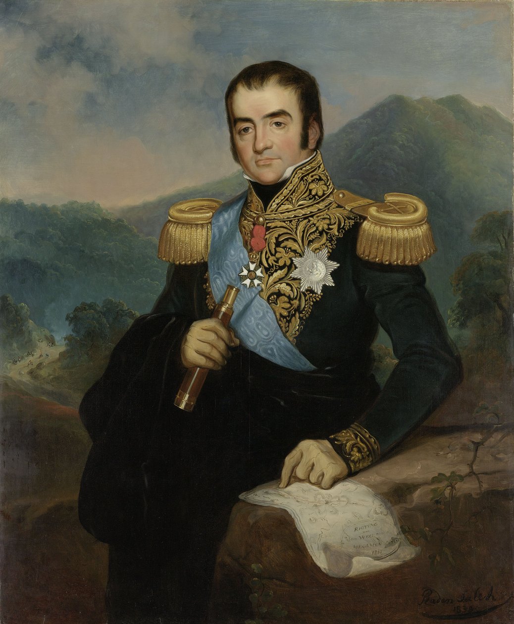 Posthumt portrett av Herman Willem Daendels av Raden Saleh