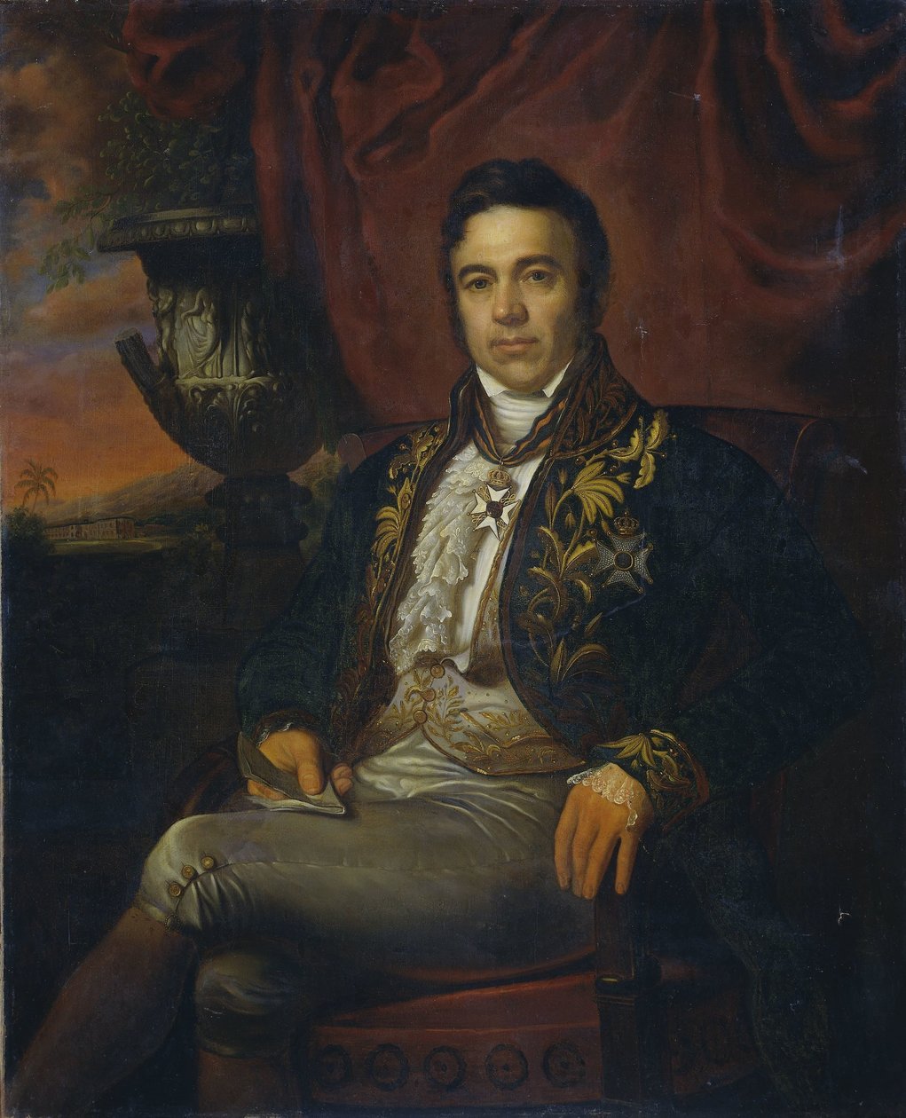 Portrett av Jean Chrétien Baud, generalguvernør ad interim i Nederlandsk Øst-India av Raden Sarief Bastaman Saleh
