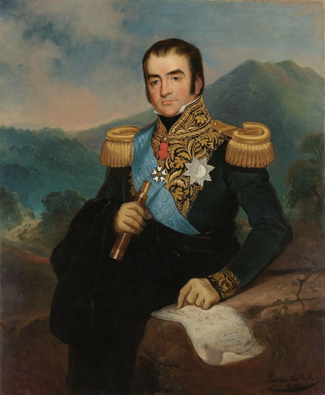 Posthumt portrett av Herman Willem Daendels, generalguvernør i Nederlandsk Øst-India av Raden Sarief Bastaman Saleh