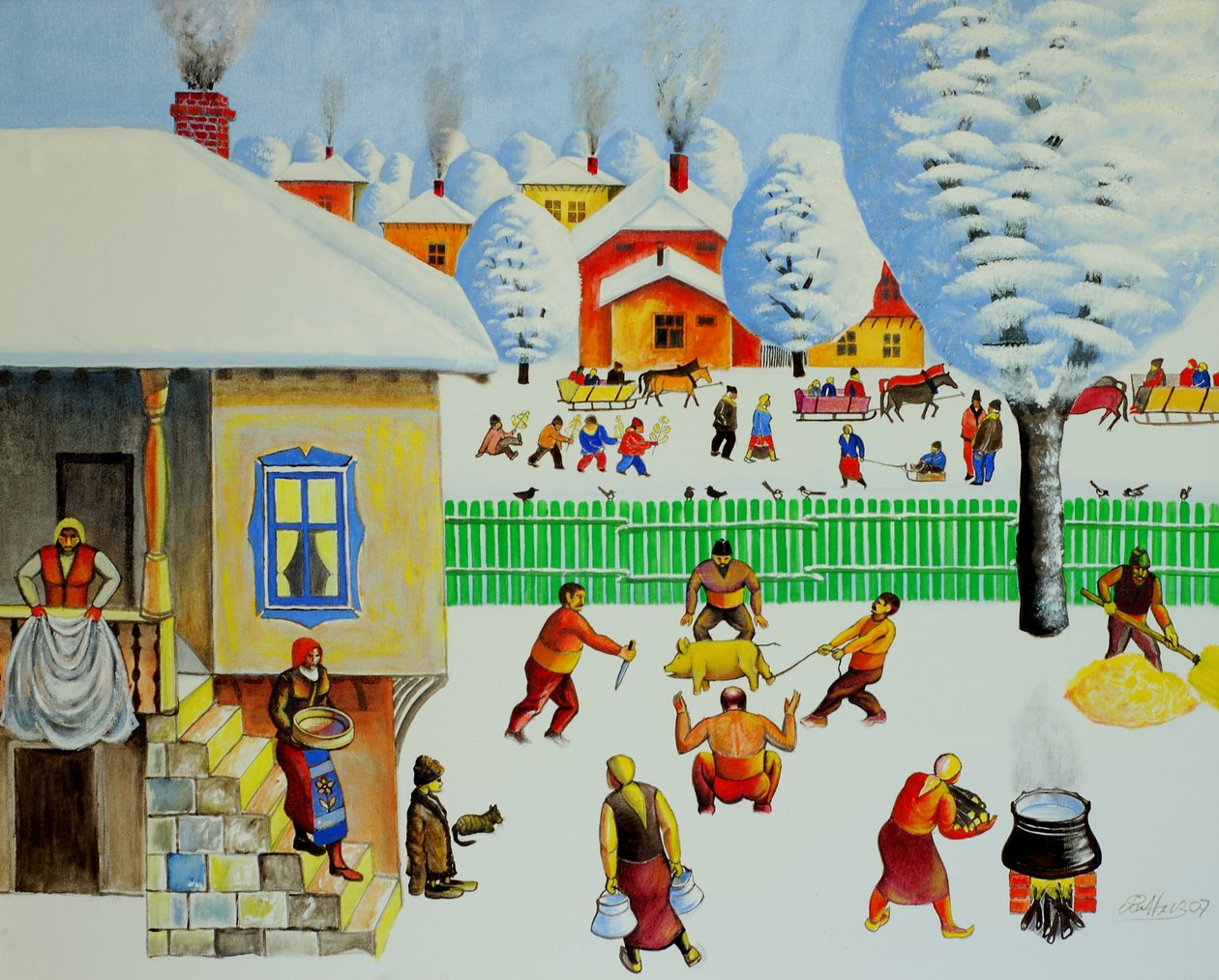 On Christmas Tree, 2006 (olje på lerret) av Radi Nedelchev