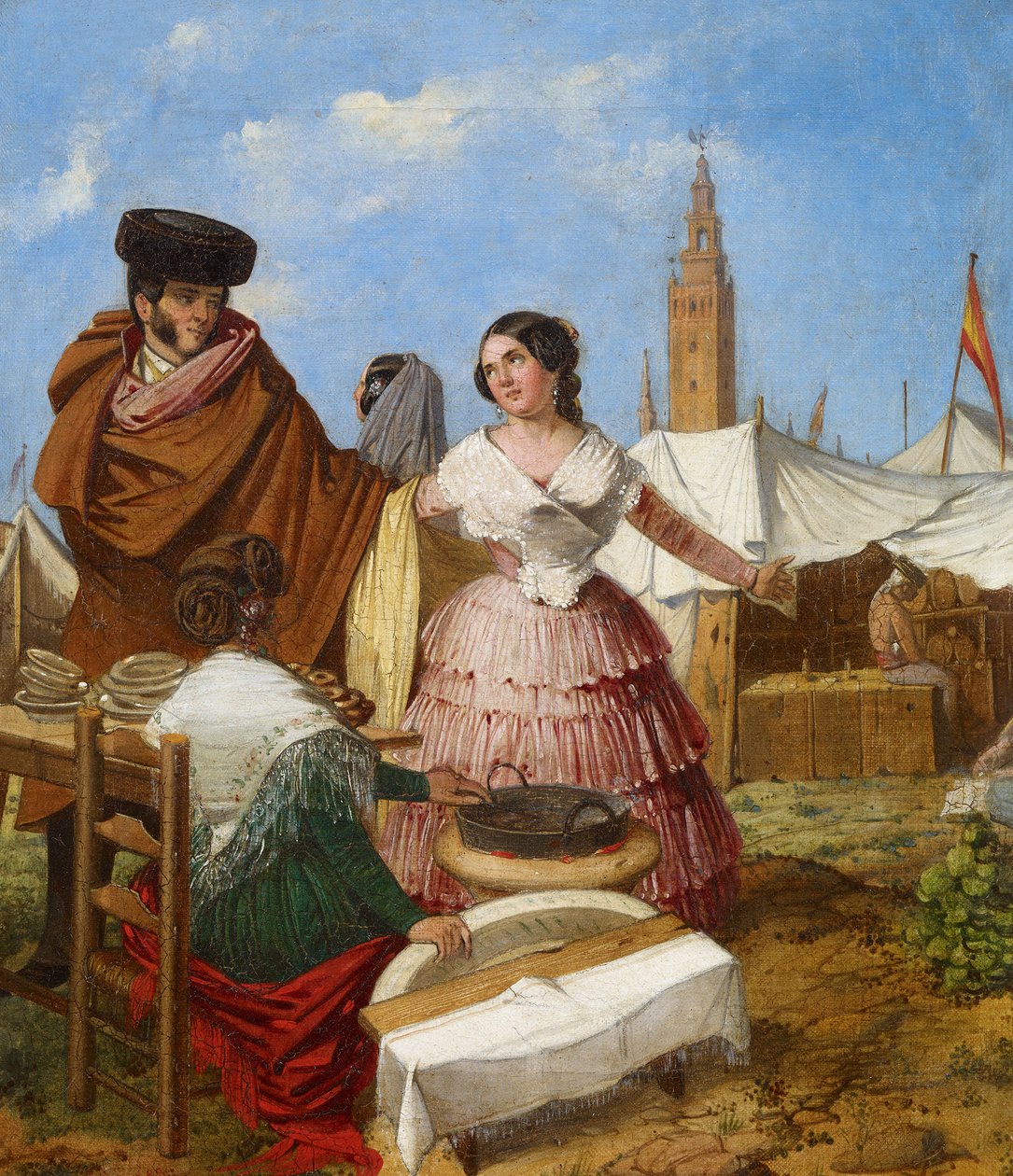 Frieri ved en ringformet konditorbod på Sevilla-messen - Benjumea, Rafael (ca. 1825-c. 1887) - 1852 - Olje på lerret - 35x30 - Museo Carmen Thyssen, Malaga av Rafael Benjumea