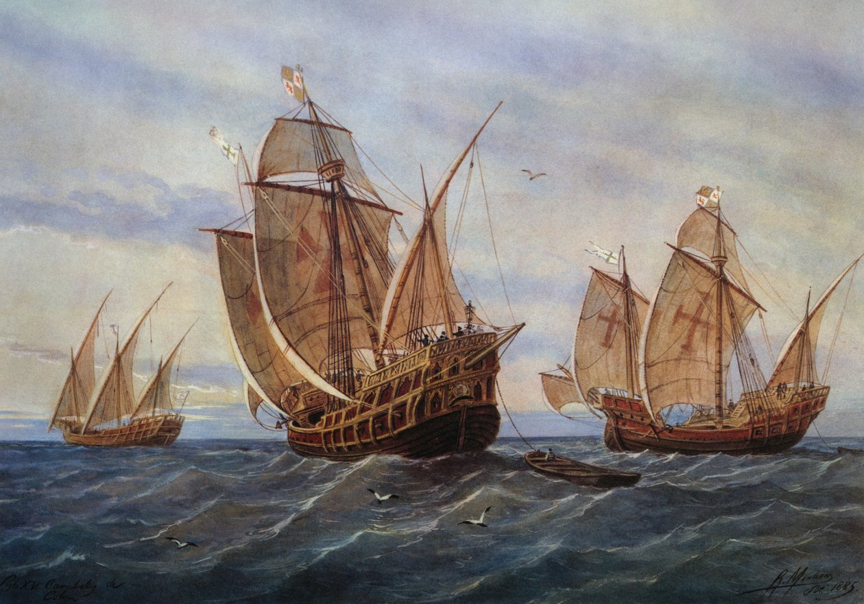 De tre karavellene til Christopher Columbus av Rafael Monleon y Torres