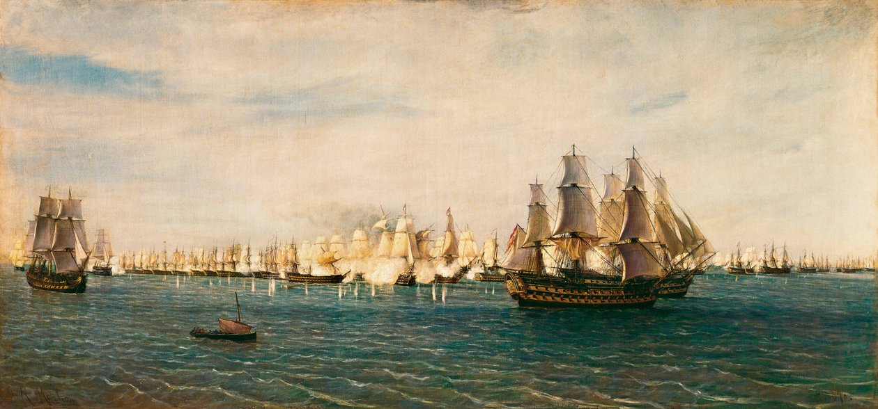 slaget ved Trafalgar, 21. oktober 1805 av Rafael Monleon y Torres