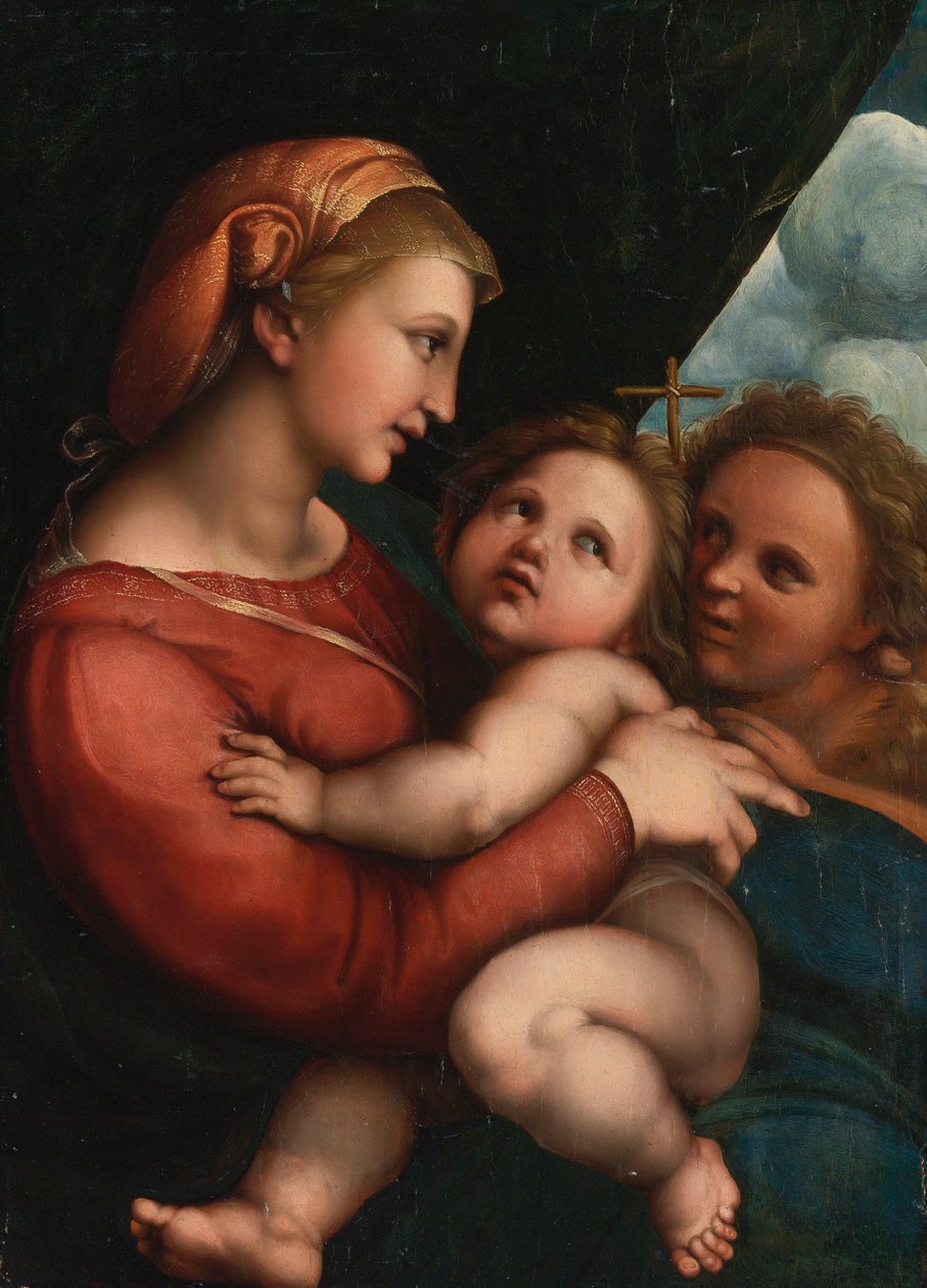 Madonna og barn med spedbarnet Saint John av Raffaello Sanzio Raphael