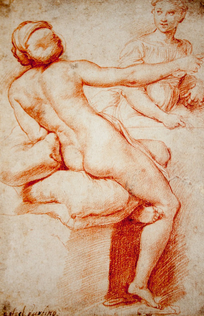 Studie for to kvinnelige figurer av Raffaello Sanzio Raphael
