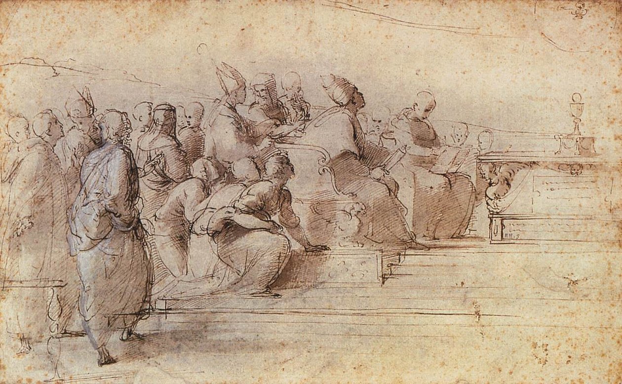 Studere for Disputa av Raffaello Sanzio Raphael