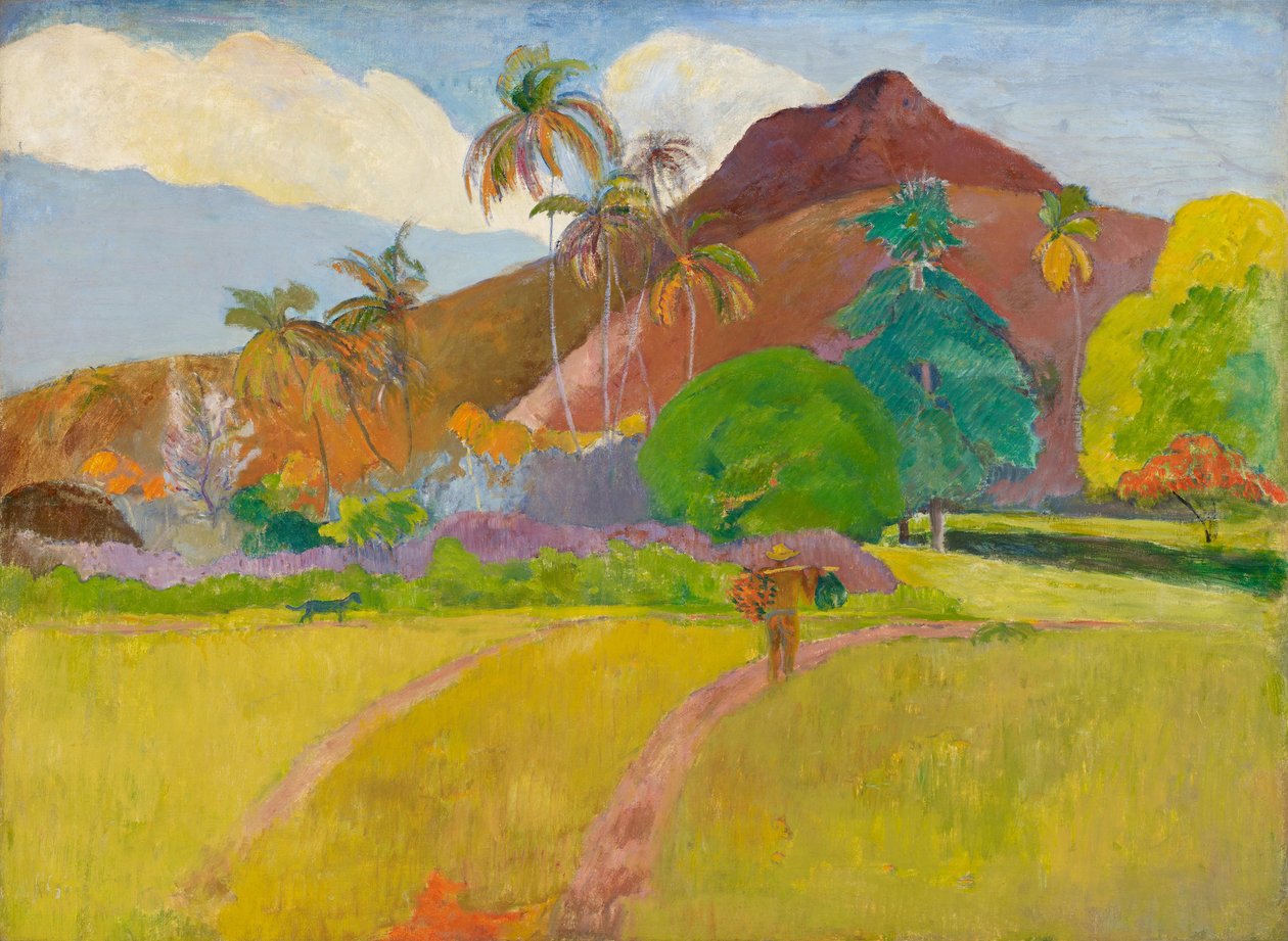 Tahitisk landskap av Paul Gauguin