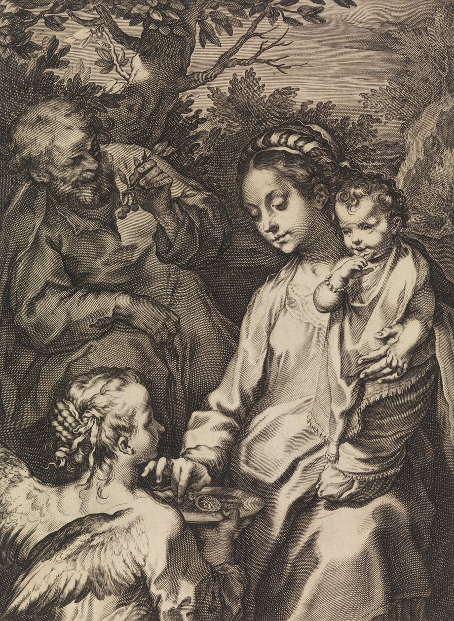 Den hellige familie med grøtskålen, ca. 1580-ca. 1614. av Raffaello Guidi