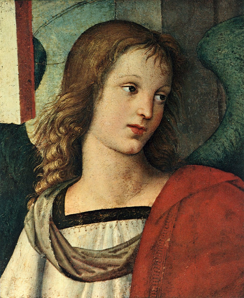 Hodet til en engel, ca. 1500 av Raffaello Sanzio Raphael