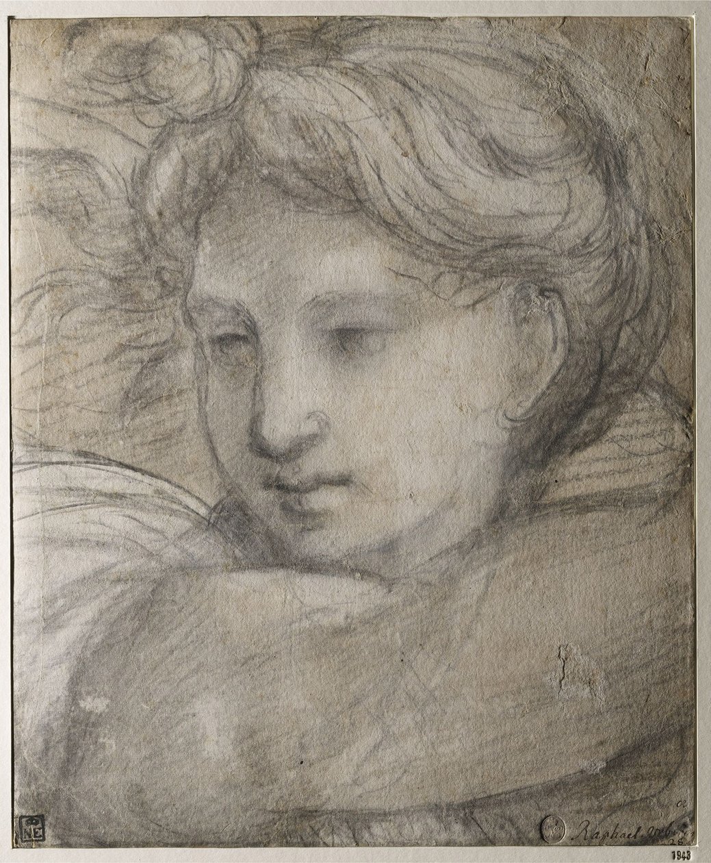 Hodet til en engel, ca. 1520 av Raffaello Sanzio Raphael