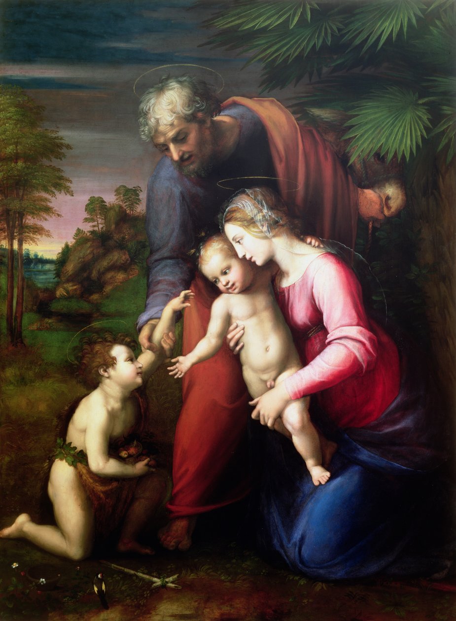 Hellig familie med døperen Johannes, 151314 av Raffaello Sanzio Raphael