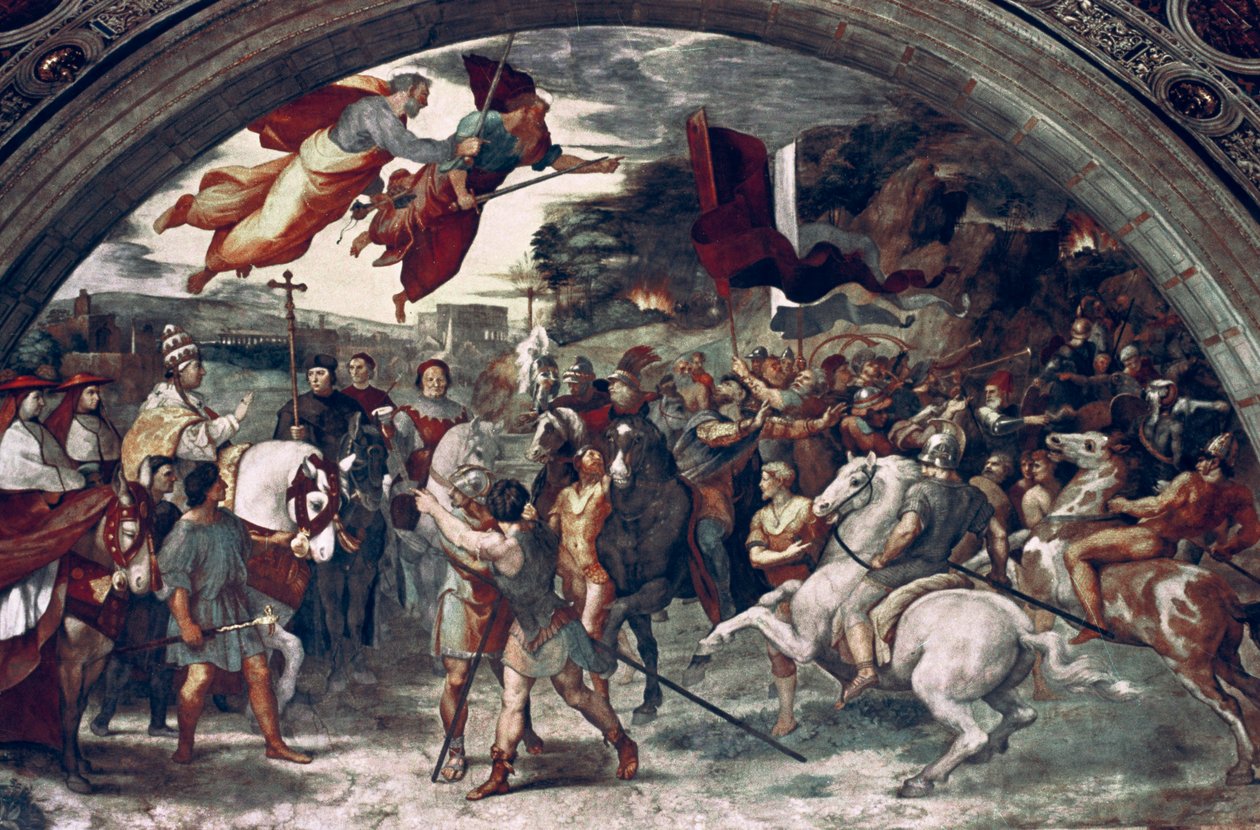 Pave Leo I, Repulsing Attila, detalj, 1511-14 av Raffaello Sanzio Raphael