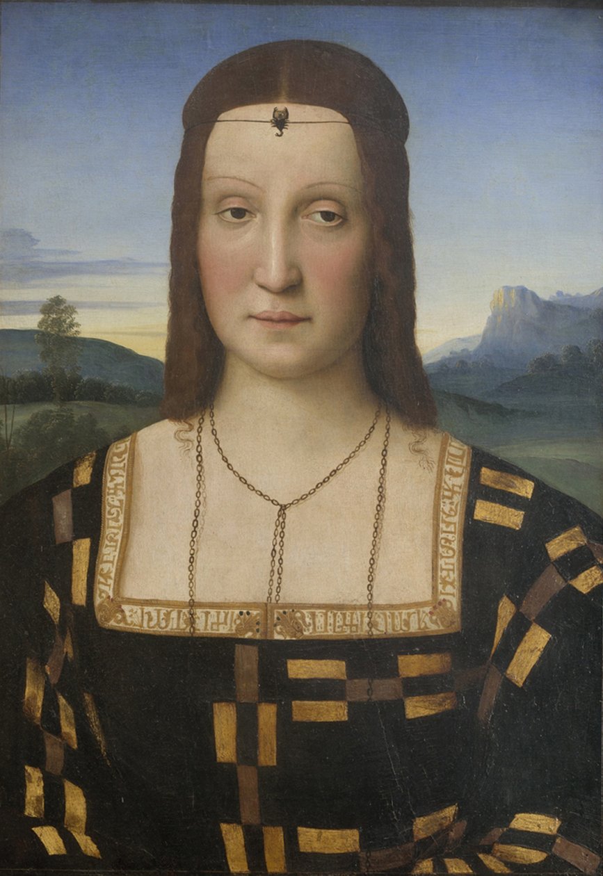 Portrett av Elisabetta Gonzaga 1471-1526 av Raffaello Sanzio Raphael