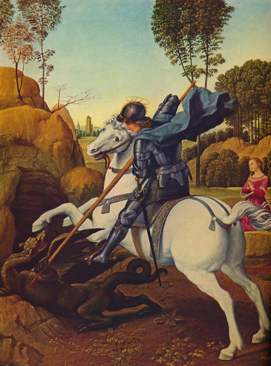 Saint George and the Dragon, c1505 av Raffaello Sanzio Raphael