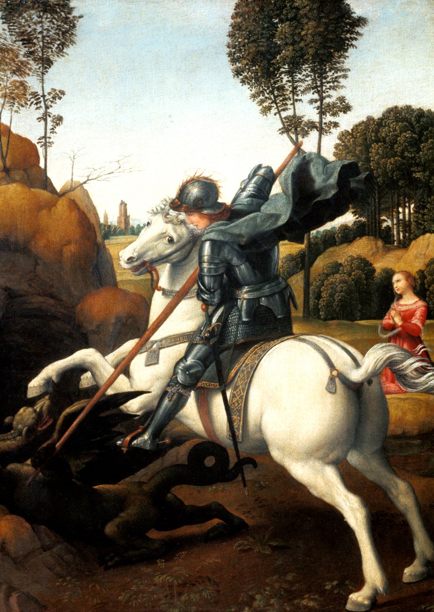 Saint George and the Dragon, c1506 av Raffaello Sanzio Raphael