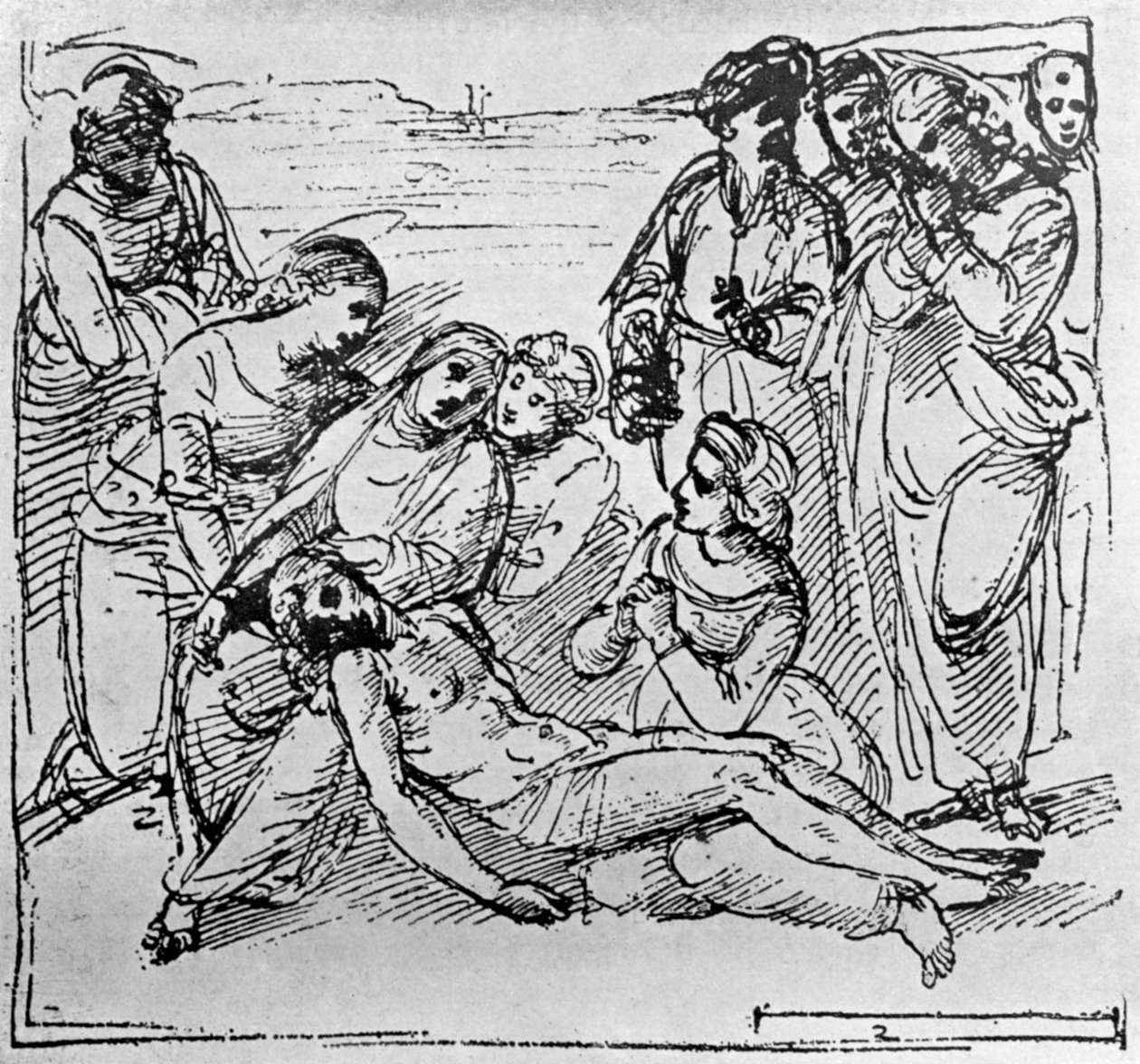 Studie for Entombment, 1913. av Raffaello Sanzio Raphael