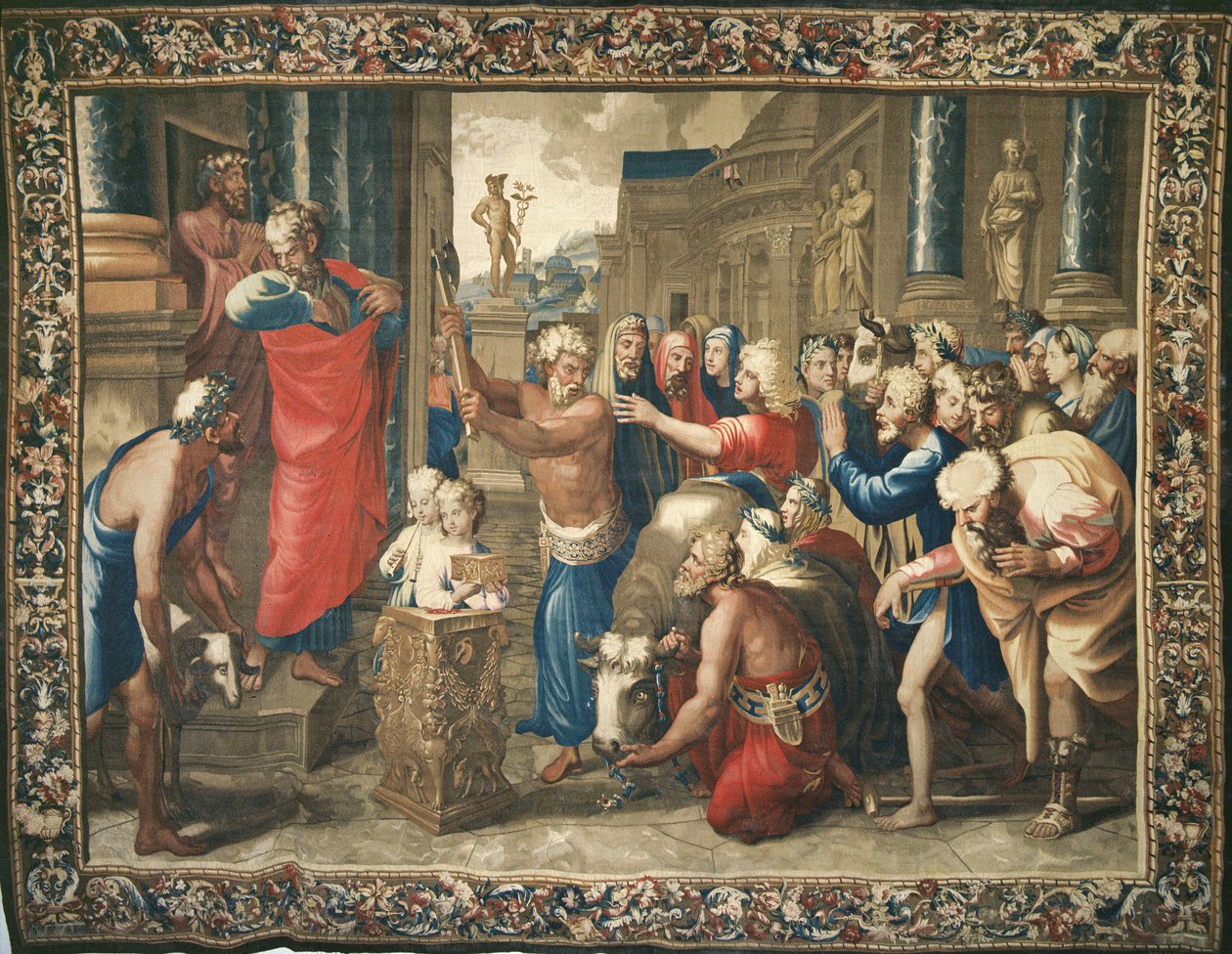 Tapet som skildrer Apostlenes gjerninger, offeret av Lystra, vevd på Beauvais-verkstedet under ledelse av Philippe Behagle (1641–1705), 1695–98 (ullteppe) av Raffaello Sanzio Raphael
