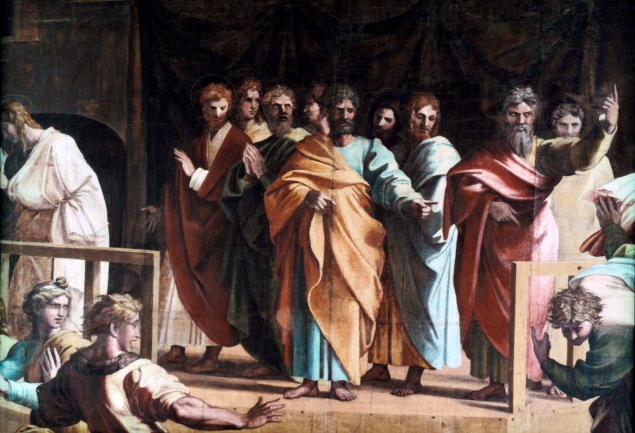 Ananias død, 1515 av Raffaello Sanzio Raphael
