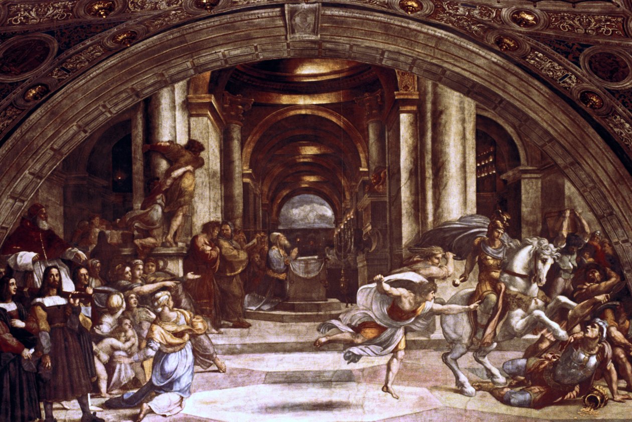 Utvisningen av Heliodorus fra tempelet, 1512-1514 av Raffaello Sanzio Raphael