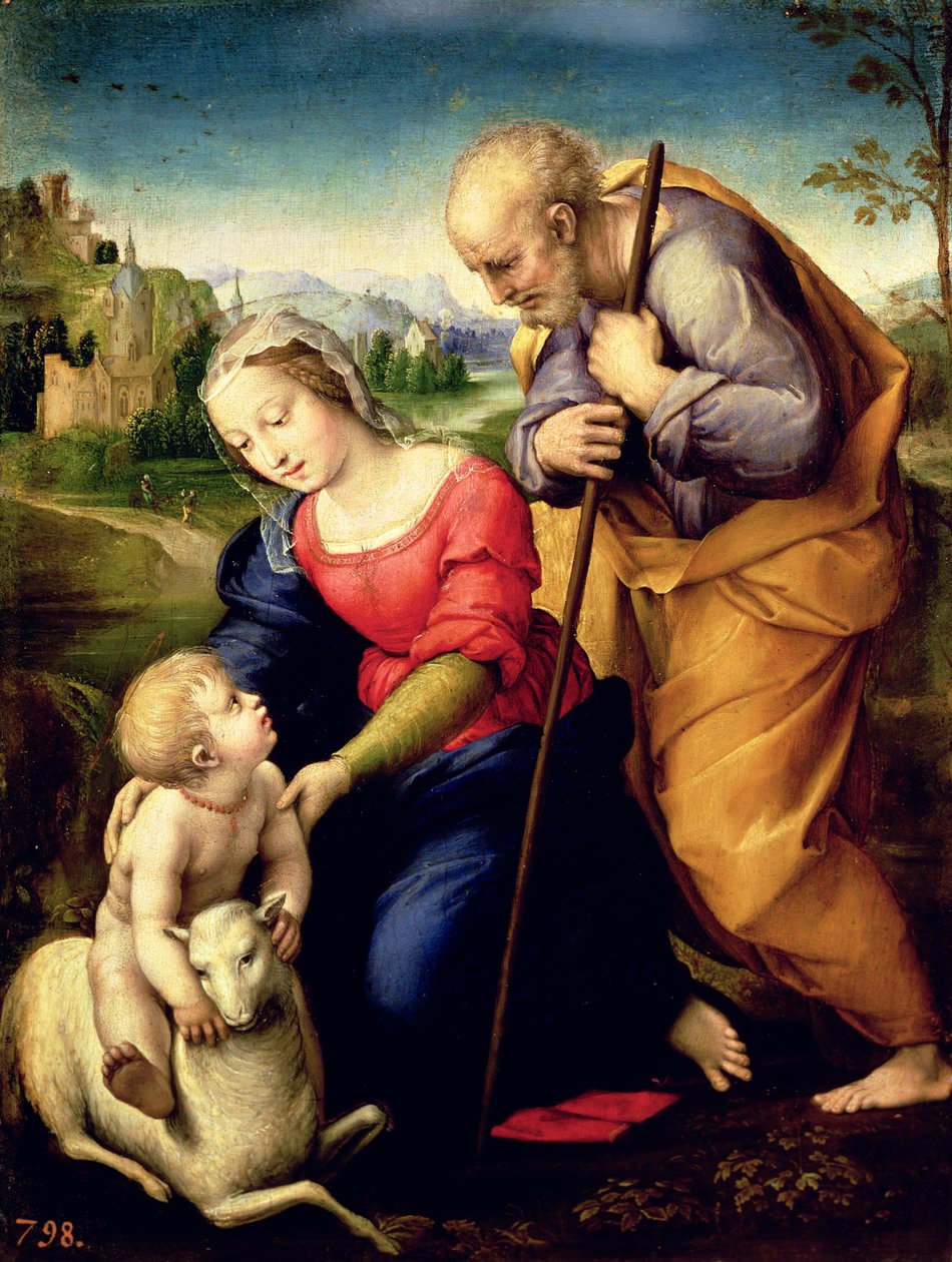 Den hellige familie med et lam, 1507 av Raffaello Sanzio Raphael