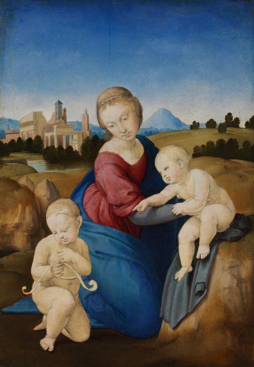 Madonnaen og barnet med spedbarnsdøperen Esterházy Madonna av Raffaello Sanzio Raphael