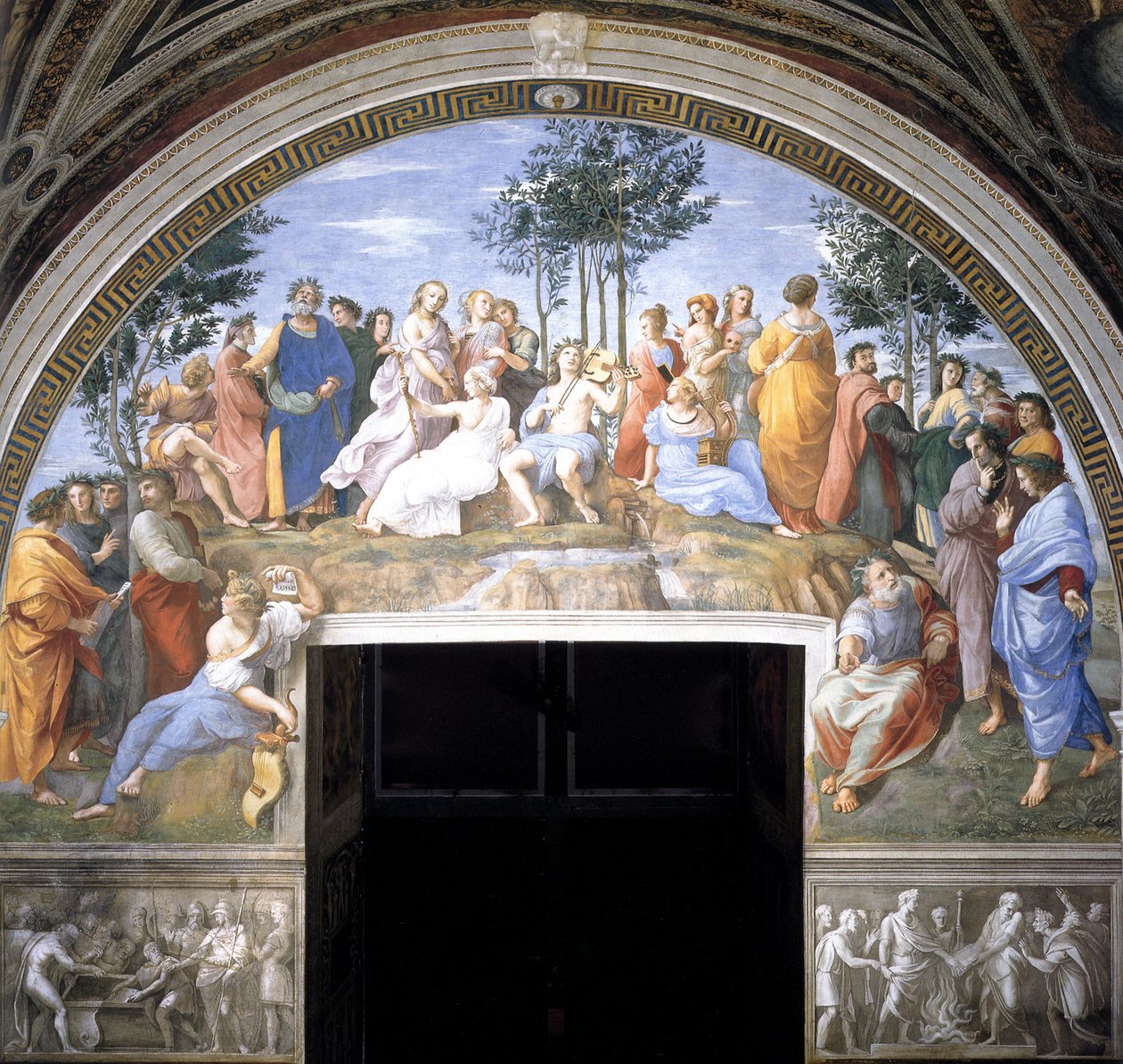 Parnassus-fresken i Stanza della Segnatura, 1509-1511 av Raffaello Sanzio Raphael