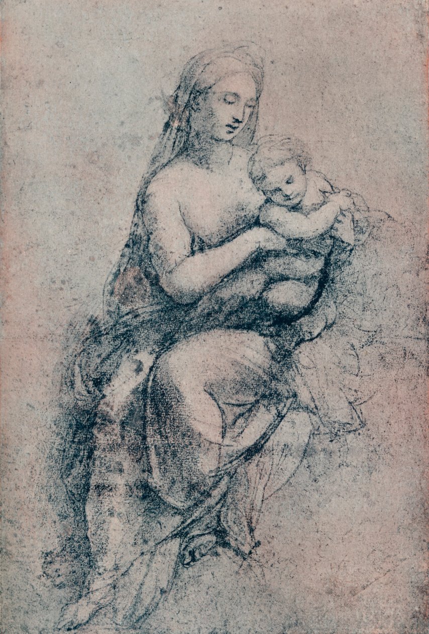 The Virgin and Child, studie for Madonna di Foligno, c1511. 1903 av Raffaello Sanzio Raphael