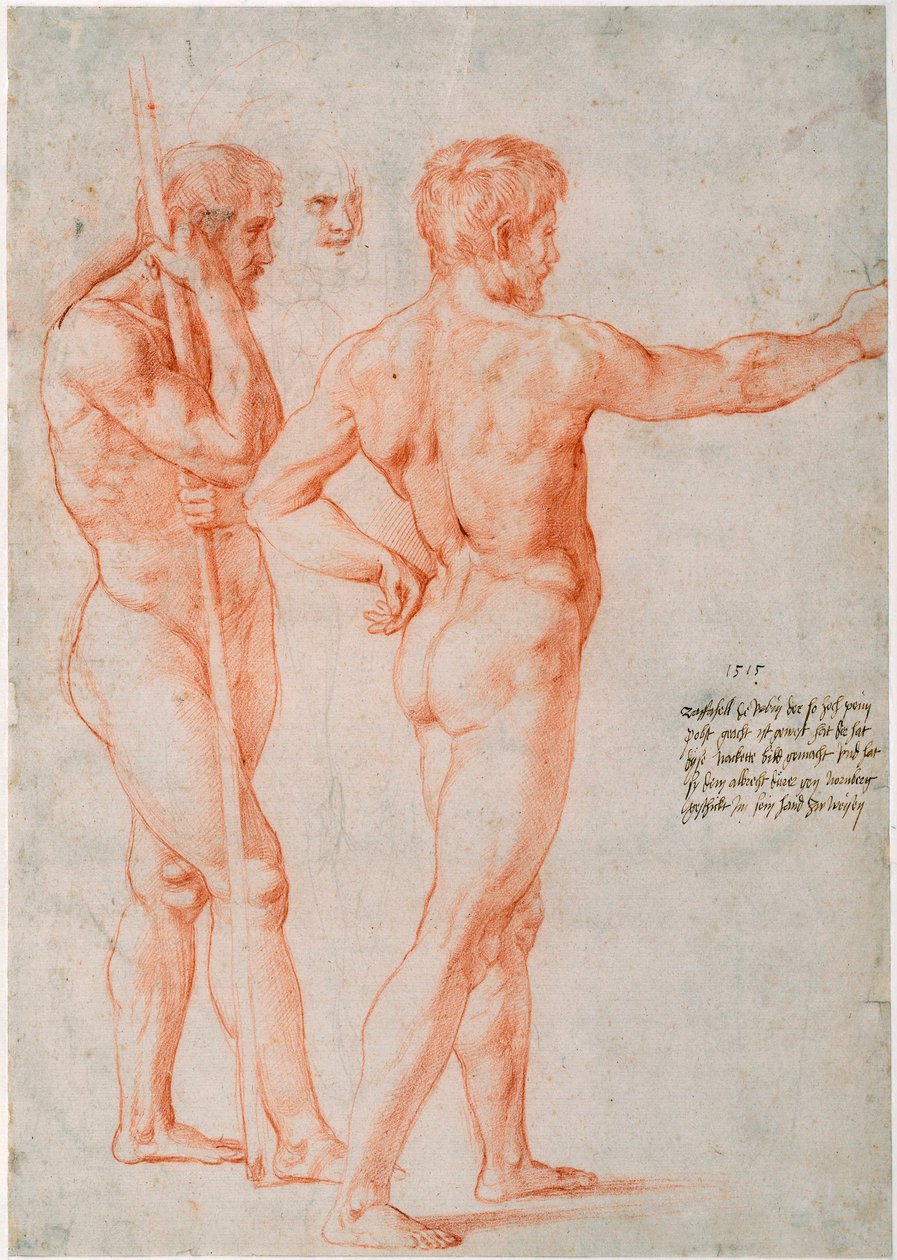 To nakenstudier, 1515 av Raffaello Sanzio Raphael