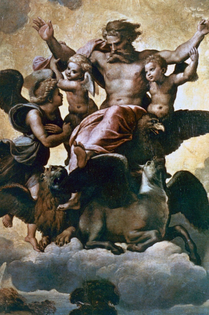 Visjon av Esekiel, c1518 av Raffaello Sanzio Raphael