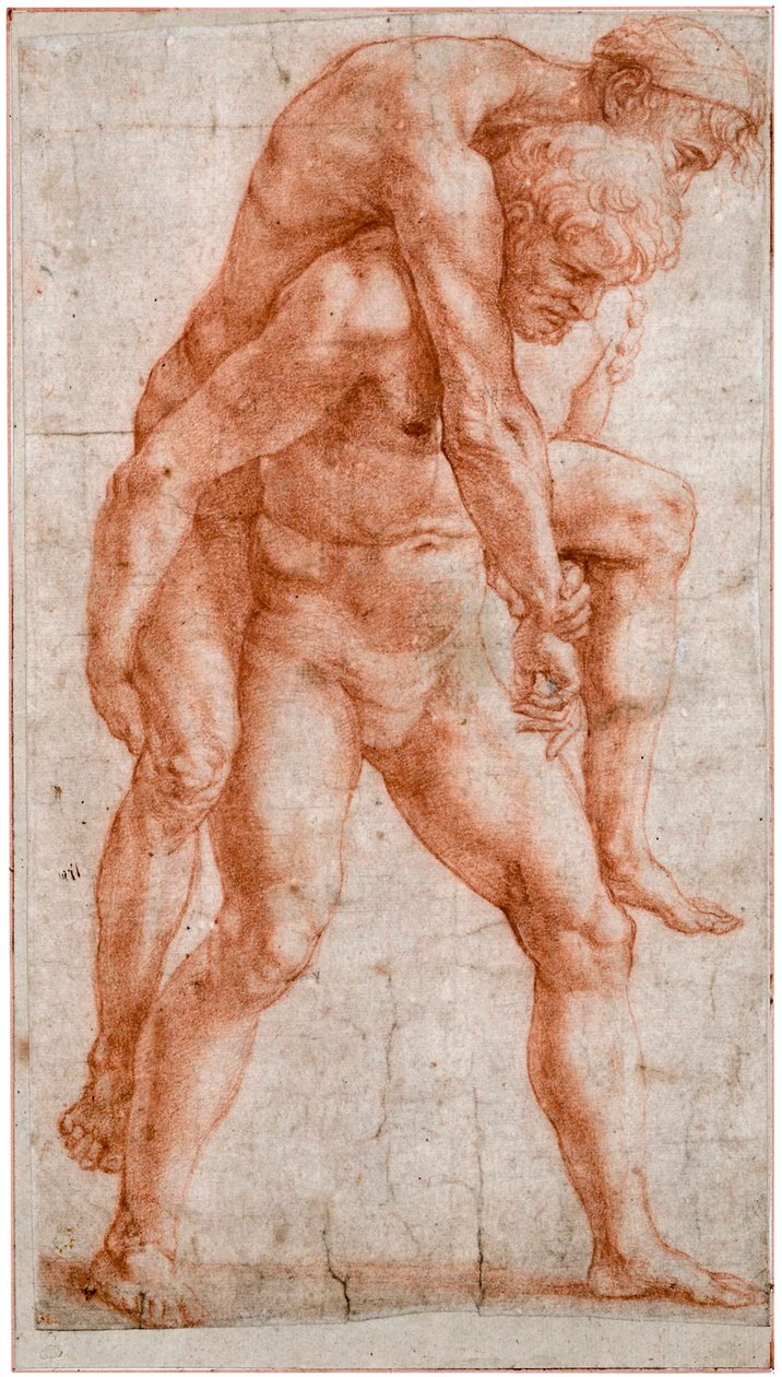 Ung mann som bærer en gammel mann på ryggen Aeneas og Anchises, ca 1514 av Raffaello Sanzio Raphael