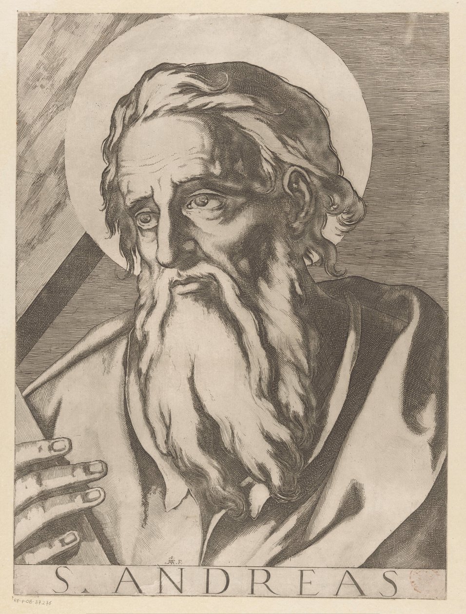 Saint Andrew St. Andrew (tittel på objekt) Kristus, Maria og de tolv apostelen (serietittel) The Sacred Apostolic College (serietittel) av Raffaello Schiaminossi