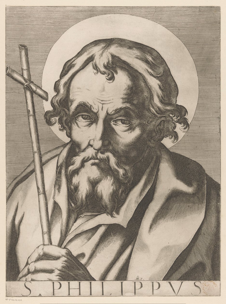 Saint Philip St. Philip (tittel på objekt) Kristus, Maria og de tolv apostelen (serietittel) The Sacred Apostolic College (serietittel) av Raffaello Schiaminossi