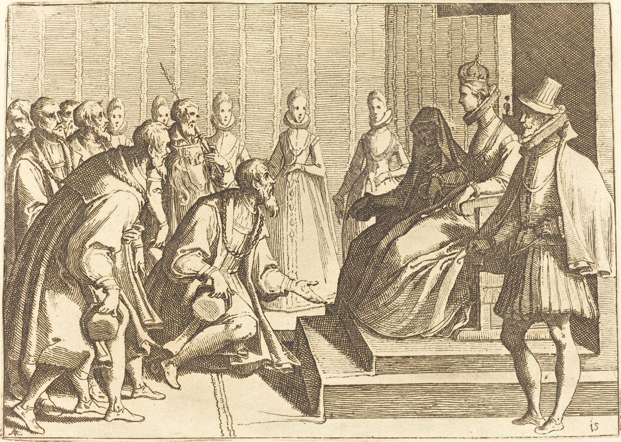 Margaret av Østerrike gir publikum til en adelsmann av Raffaello Schiaminossi