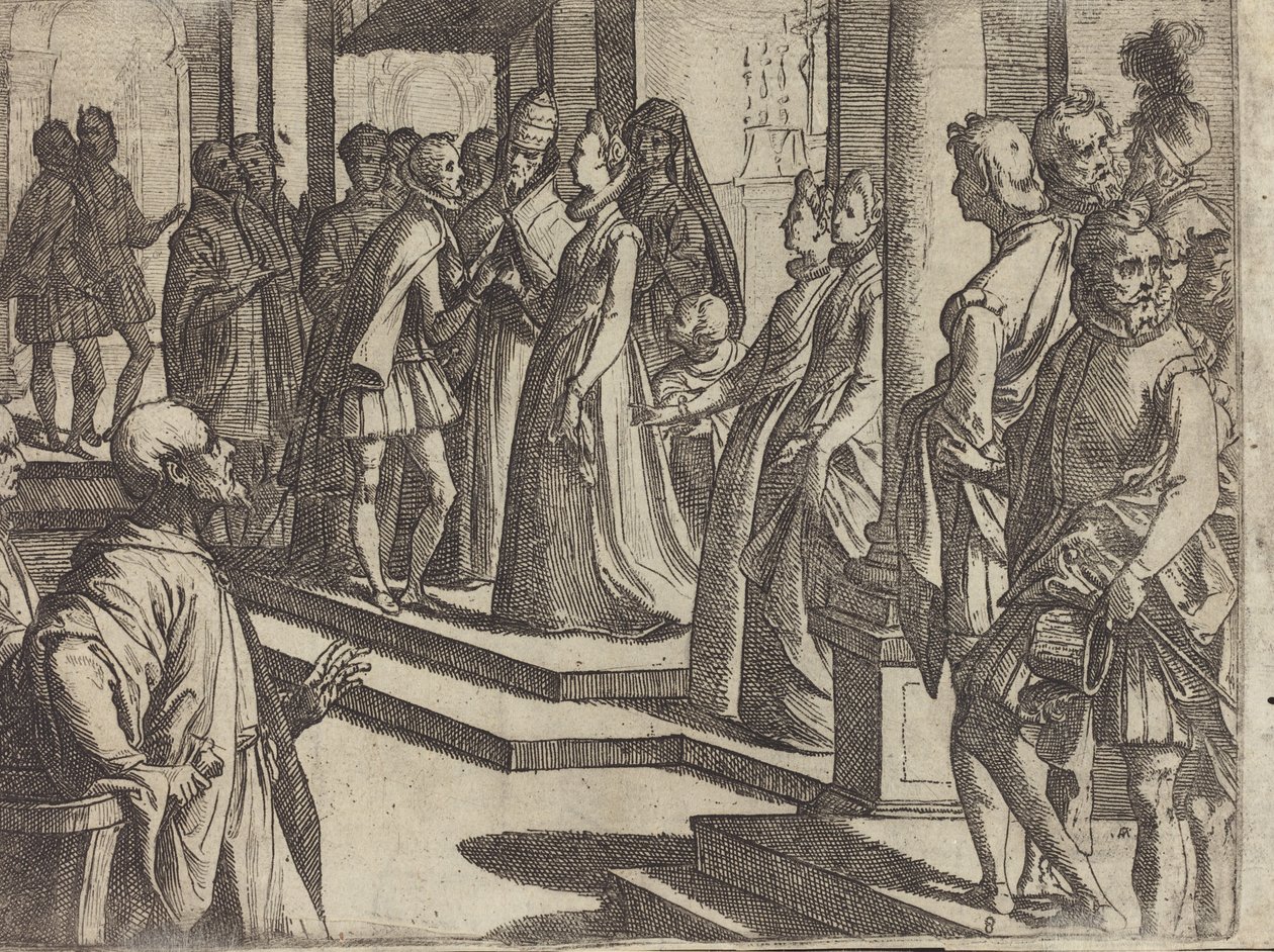Forlovelsen av Margaret av Østerrike til Filip III, konge av Spania [verso] av Raffaello Schiaminossi