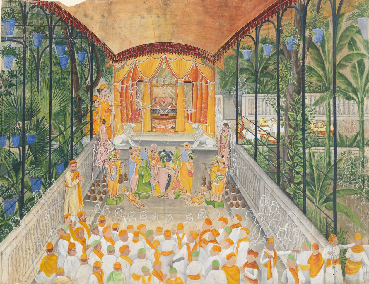 Feiring av fødselen til Krishna Janamashtami, ca. 1880-1900. av Ragunath