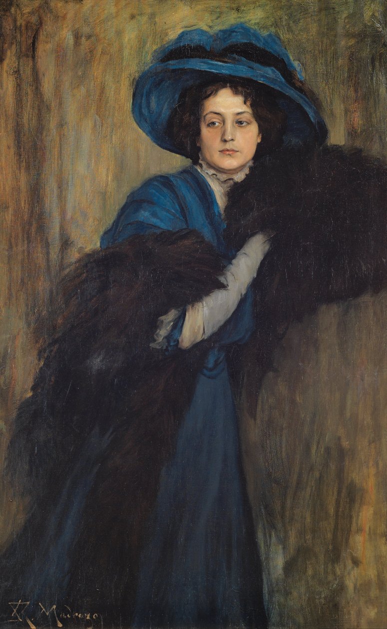 Portrett av en dame i blått av Raimundo de Madrazo y Garreta