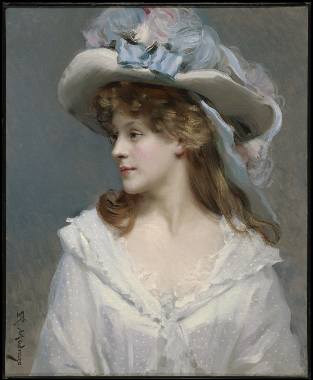 Kvinne i hvitt, ca. 1880 av Raimundo de Madrazo y Garreta