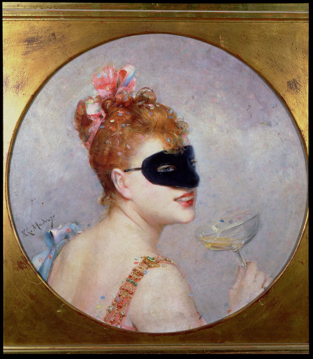 Kvinne med maske (olje på lerret) av Raimundo de Madrazo y Garreta