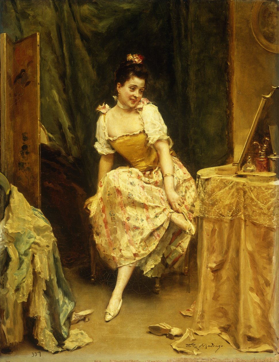 Ung kvinne ved et sminkebord, av Raimundo de Madrazo y Garreta