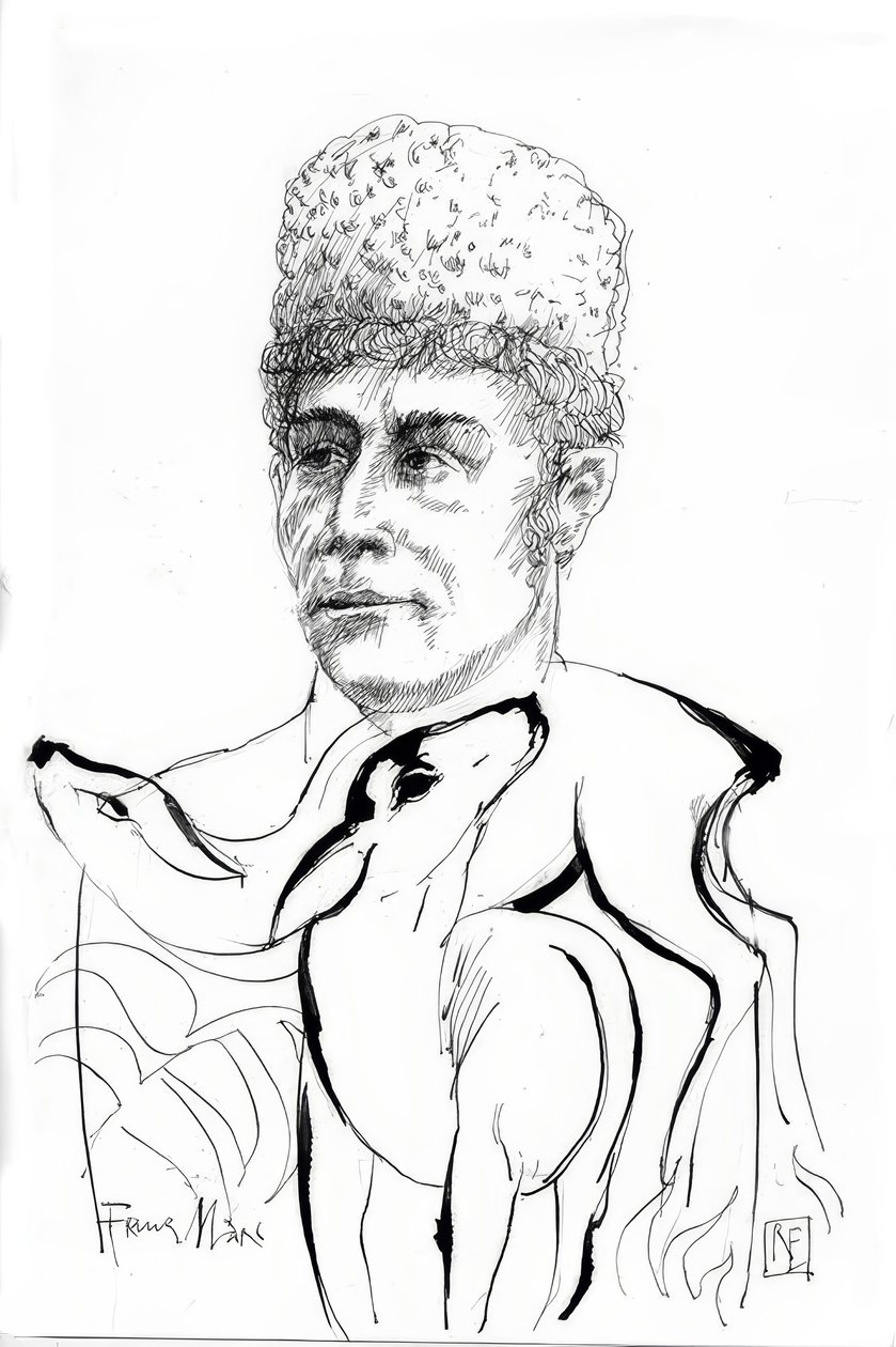 Franz Marc / tegning av Rainer Ehrt av Rainer Ehrt